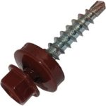 Саморез кровельный с буром 5,5х25 (3011) коричнево-красный