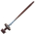 Саморез кровельный с буром 4,8х70 (8017) шоколадно- коричневый