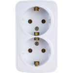 Розетка Intro Polo двойная с заземлением 2x2P+E Schuko, 16A-250В, IP20, открытая установка, Polo, белый, Б0053573