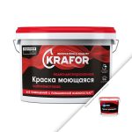 Краска ВД моющаяся Krafor 6,5кг (красн)