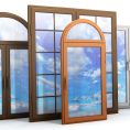 window with reflections of the sky (done in 3d)