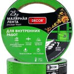Лента малярная 38х25м для внутренних работ Decor